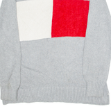 TOMMY HILFIGER Womens Jumper Grey Tight Knit L