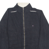 TOMMY HILFIGER Mens Jumper Black High Neck Tight Knit L