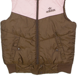 ADIDAS ORIGINALS Womens Puffer Gilet Brown Colourblock UK 8