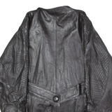Womens Blazer Jacket Black Leather 90s XL