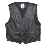 QUADRO Mens Waistcoat Black Leather L