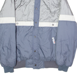 AMERICAN SPORTS Mens Jacket Blue 90s Hooded Colourblock L