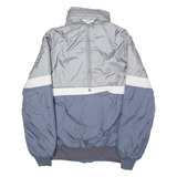 AMERICAN SPORTS Mens Jacket Blue 90s Hooded Colourblock L