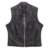 Womens Waistcoat Black Leather S