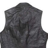 Womens Waistcoat Black Leather S