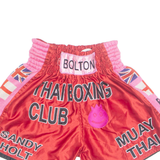 Muay Thai Club Sandy Holt Bolton UK Mens Sports Shorts Red Crazy Pattern M W22