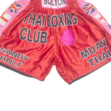 Muay Thai Club Sandy Holt Bolton UK Mens Sports Shorts Red Crazy Pattern M W22