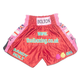 Muay Thai Club Sandy Holt Bolton UK Mens Sports Shorts Red Crazy Pattern M W22