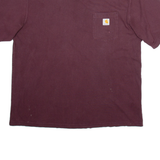 CARHARTT Mens T-Shirt Maroon XL