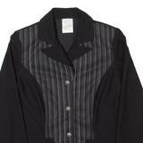 Womens Blazer Jacket Black 90s Striped UK 10