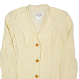 LAUREL Womens Blazer Jacket Yellow Linen 90s M