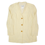 LAUREL Womens Blazer Jacket Yellow Linen 90s M