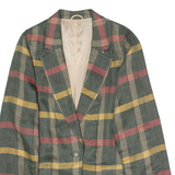 JOSEPH JANARD Womens Blazer Jacket Green Linen Check UK 8
