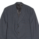 YVES SAINT LAURENT Mens Blazer Jacket Blue Wool Check XL