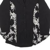 CLOCK HOUSE Womens Blazer Jacket Black Viscose 90s Floral S