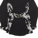 CLOCK HOUSE Womens Blazer Jacket Black Viscose 90s Floral S
