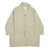 DONAIRE Womens Overcoat Coat Beige Velvet Viscose 90s UK 14