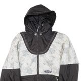 SORRY Womens Puffer Jacket Black Hooded Colourblock L