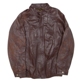Mens Jacket Brown Faux Leather M