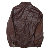 Mens Jacket Brown Faux Leather M