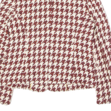 SCAPA Womens Blazer Jacket Red Wool Houndstooth UK 12
