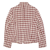 SCAPA Womens Blazer Jacket Red Wool Houndstooth UK 12