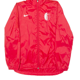 NIKE FC Champel Mens Rain Jacket Red Nylon Hooded XS