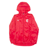 NIKE FC Champel Mens Rain Jacket Red Nylon Hooded XS