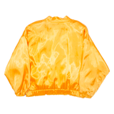 Ruched Trim Womens Bomber Jacket Orange 80s XL