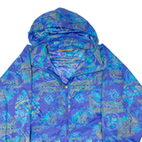 Womens Rain Jacket Blue Hooded Floral M