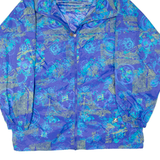 Womens Rain Jacket Blue Hooded Floral M