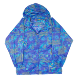 Womens Rain Jacket Blue Hooded Floral M
