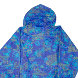 Womens Rain Jacket Blue Hooded Floral M