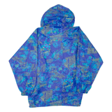 Womens Rain Jacket Blue Hooded Floral M