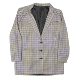Oversized Womens Blazer Jacket White Wool 90s Check M