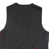 Aztec Womens Blazer Waistcoat Red Viscose 90s Crazy Pattern M