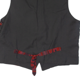 Aztec Womens Blazer Waistcoat Red Viscose 90s Crazy Pattern M