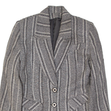 Womens Blazer Jacket Grey Striped M