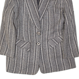Womens Blazer Jacket Grey Striped M