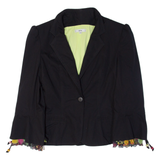 IKITO Womens Blazer Jacket Black Viscose 90s M