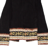 Western Inspired Womens Blazer Jacket Black Faux Suede Fair Isle S