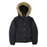 LEVI'S Womens Quilted Jacket Black Hooded M