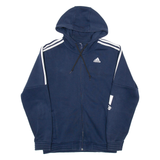 ADIDAS Mens Blue Hoodie Full Zip S