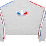 ADIDAS Cropped Womens Grey Hoodie UK 14