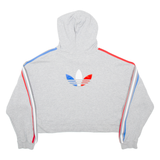 ADIDAS Cropped Womens Grey Hoodie UK 14