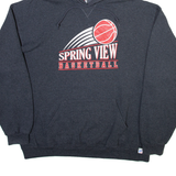 RUSSELL ATHLETIC Spring View Basketball Mens Grey Hoodie USA XL