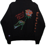 CHAMPION Suport Your Local Mens Black Hoodie S