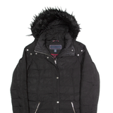 TOMMY HILFIGER Insulated Womens Puffer Coat Black Hooded S