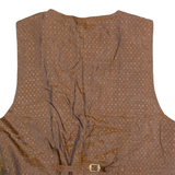 Mens Blazer Waistcoat Brown Leather Suede 90s Patchwork L