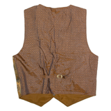 Mens Blazer Waistcoat Brown Leather Suede 90s Patchwork L